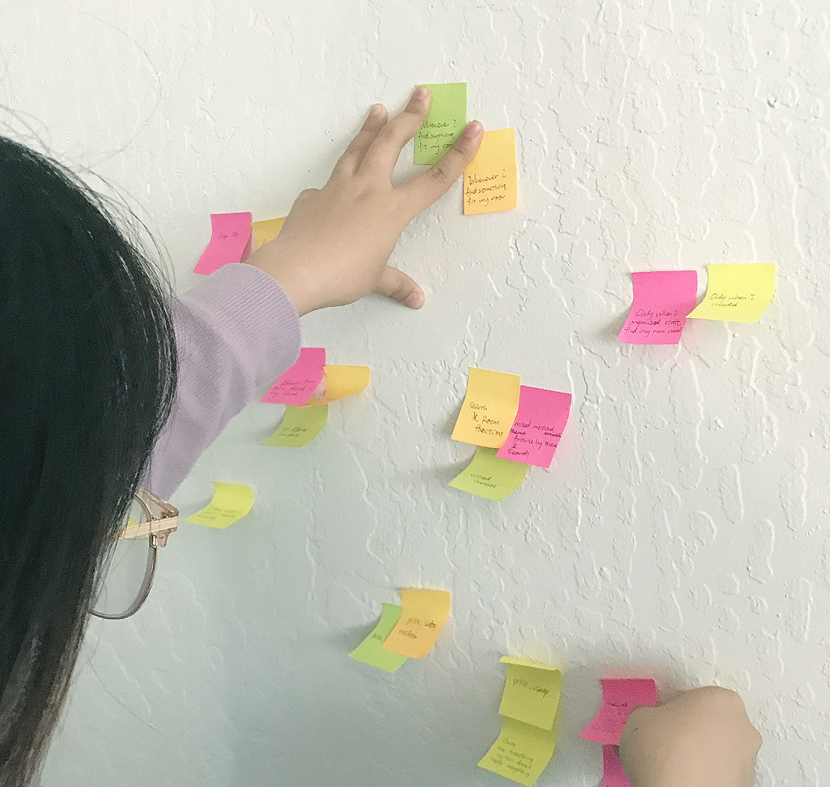 Interview notes clustered into an affinity map