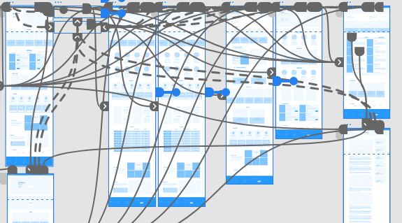Low-fidelity wireframe screens