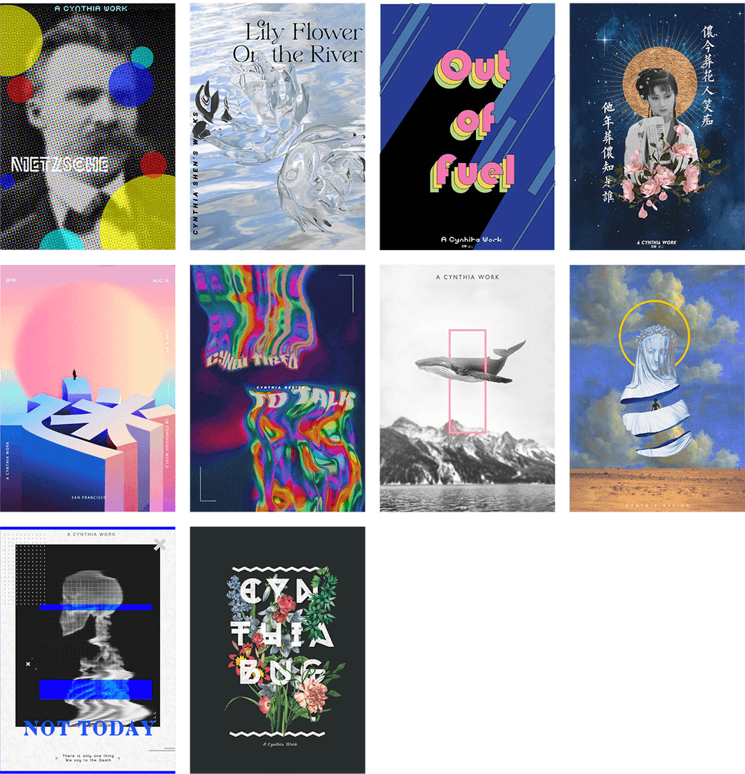 Sheet of poster designs