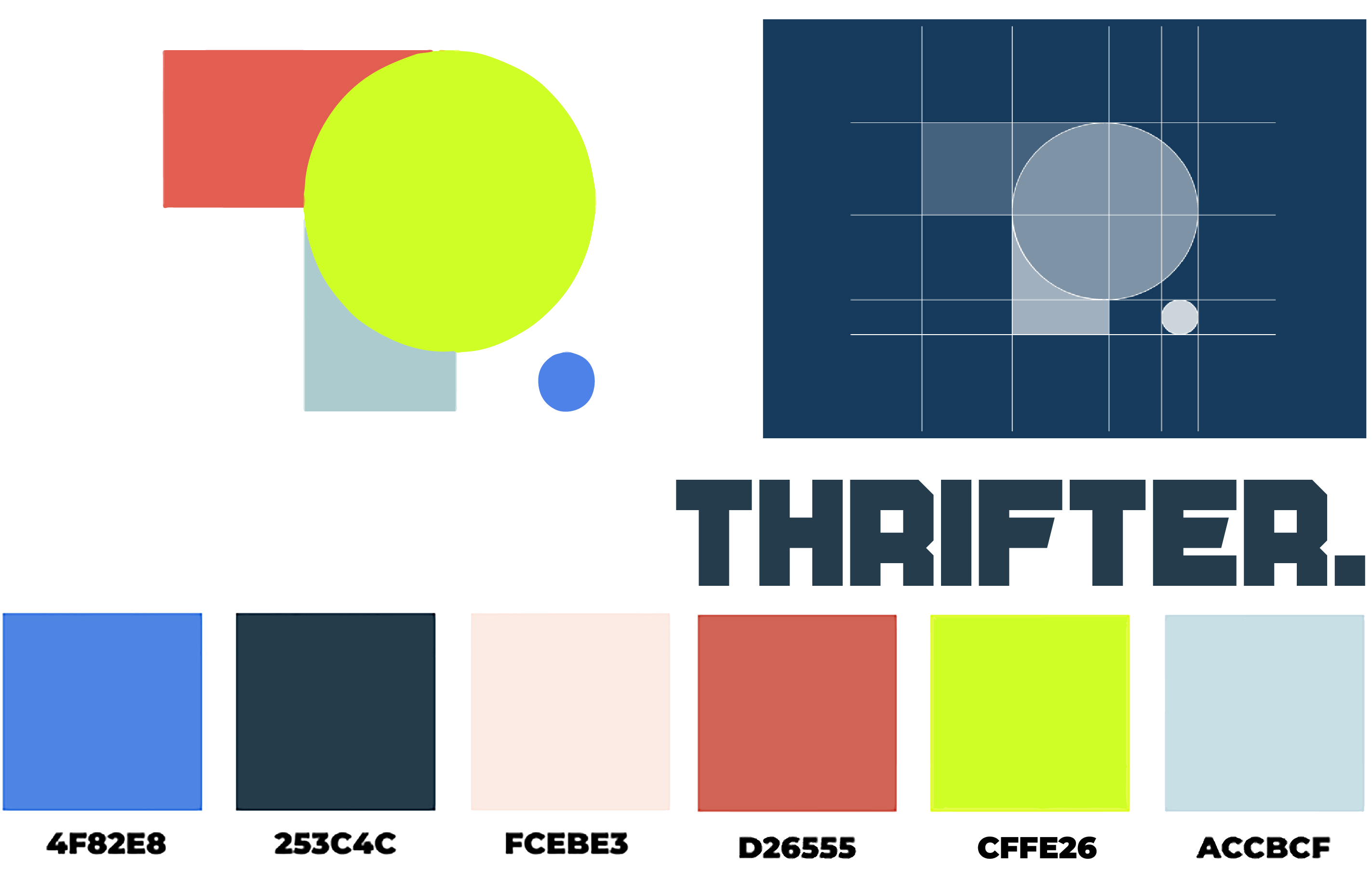 Thrifter logo and branding board