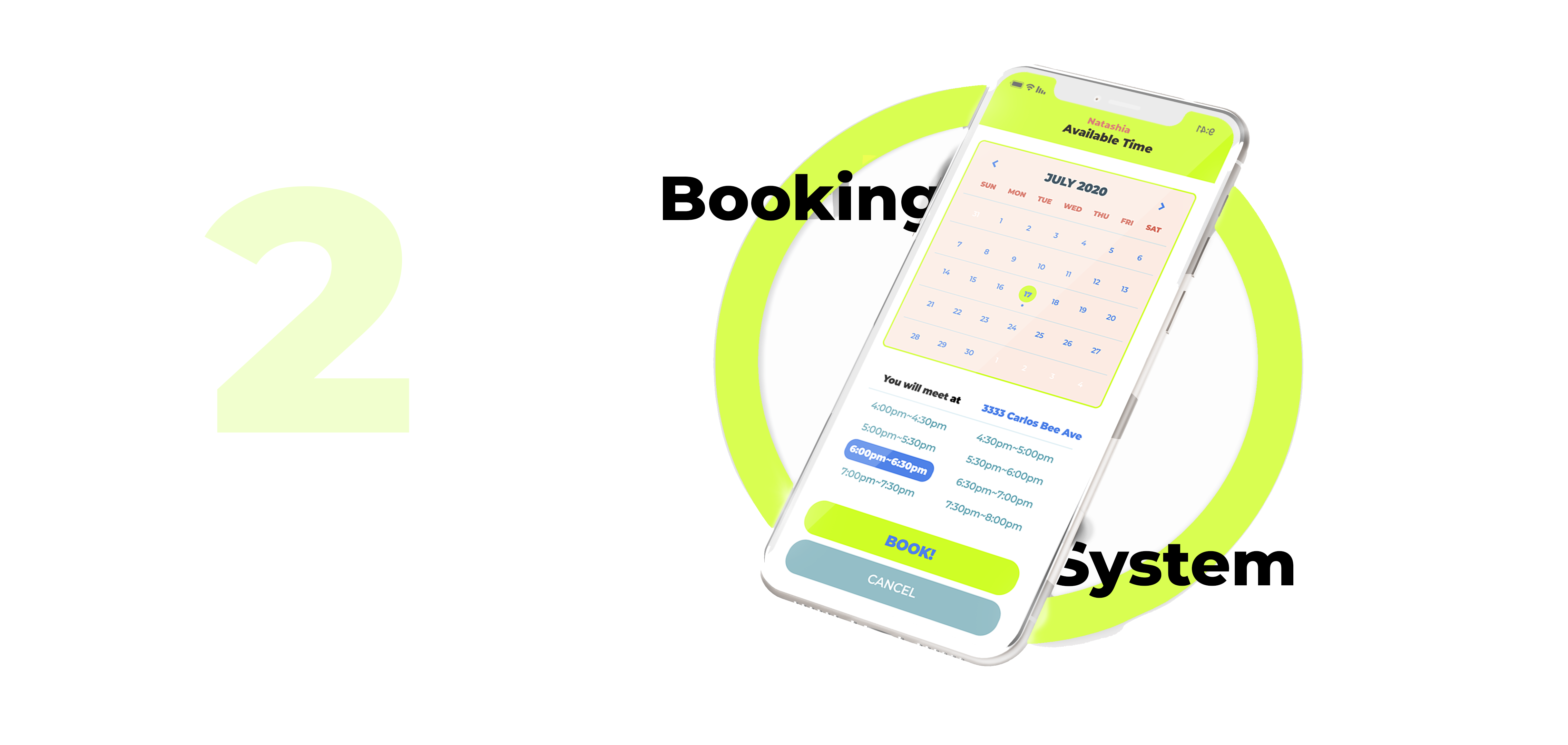 Thrifter appointment screens for booking a local deal